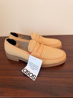 ASOS DESIGN Woven Natural Penny Loafers Men’s US 8 New With Tags